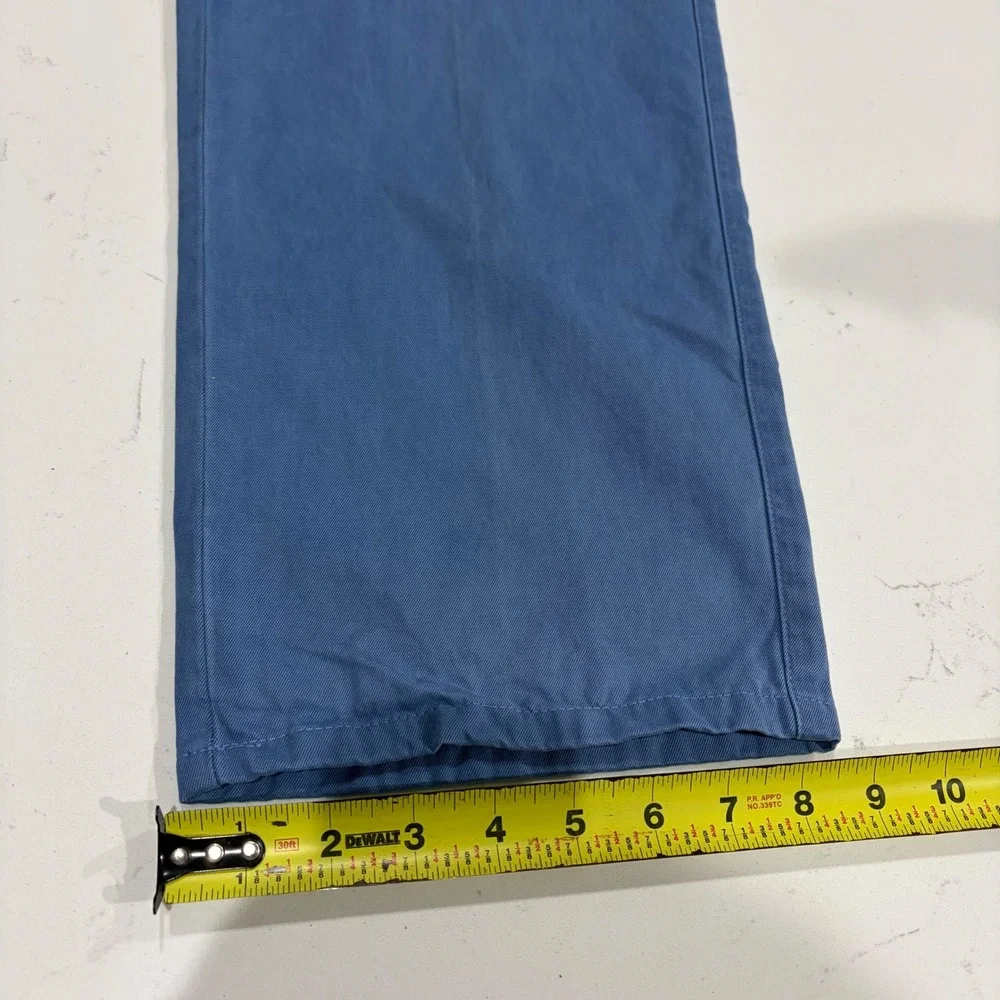 Peter Millar Mens Blue Flat Front Chino Pants Straight Leg Size 38 Cotton Twill